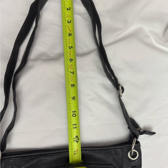 Sleek Black Crossbody Bag with Silver Accents - Picture 6 of 7